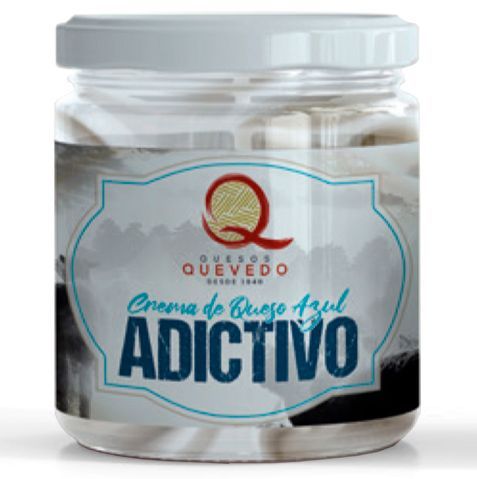 crema de queso azul adictivo de marca quevedo