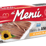 una lata de filetes de anchoas en aceite de girasol, el menu