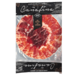 un sobre de jamon de bellota iberico cortado a mano cañafina