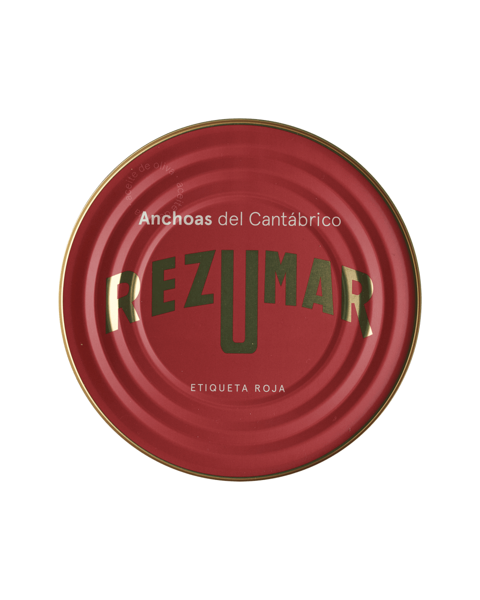 anchoas del Cantábrico etiqueta roja rezumar