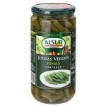 un frasco de judias finas ya cortadas listas para consumir