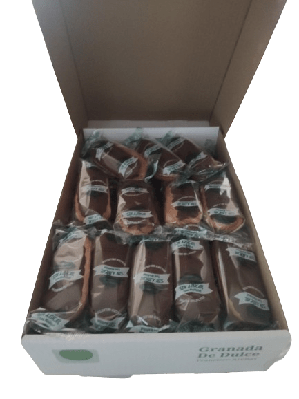 platanitos de cacao sin azúcar rellenos de crema