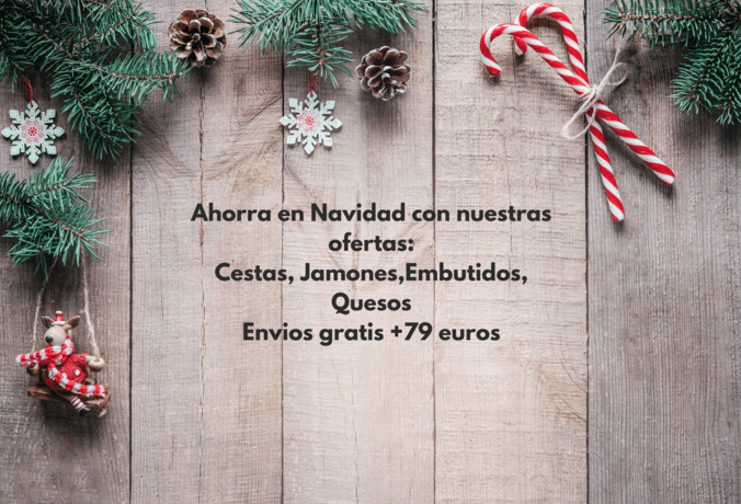 Cestas de navidad, jamones, quesos, embutidos y mantecados en oferta